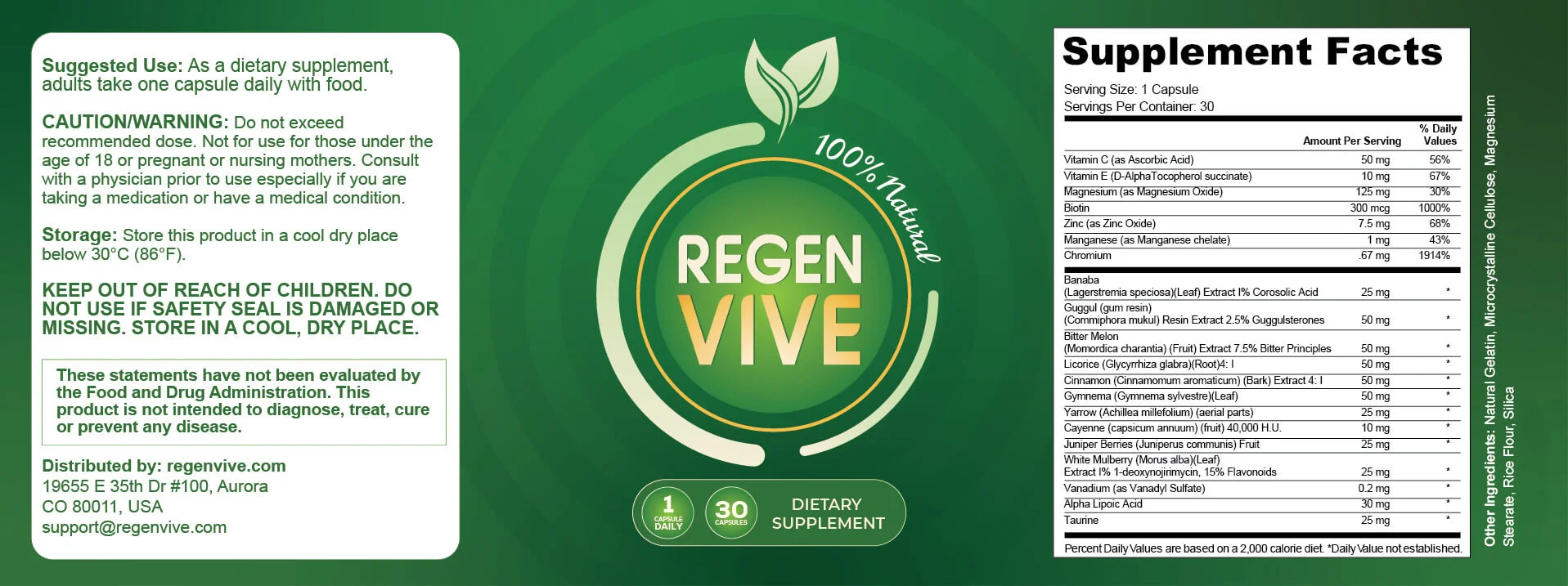 RegenVive Product Label